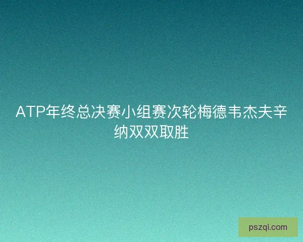ATP年终总决赛小组赛次轮梅德韦杰夫辛纳双双取胜